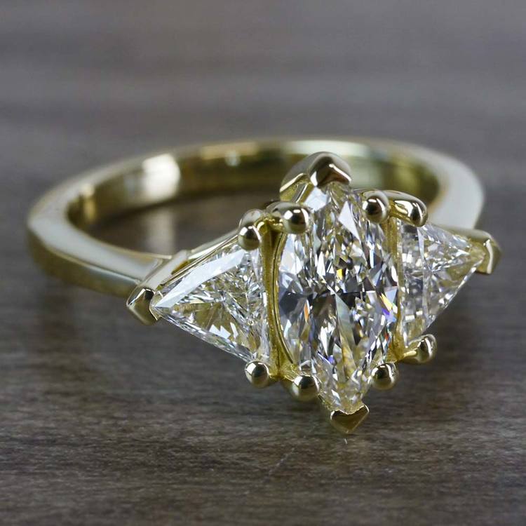 1 Carat Triple Engagement Marquise Diamond Ring