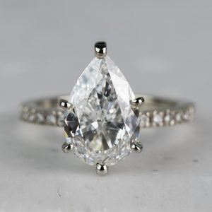 2 Carat Pear Diamond Engagement Ring in Platinum