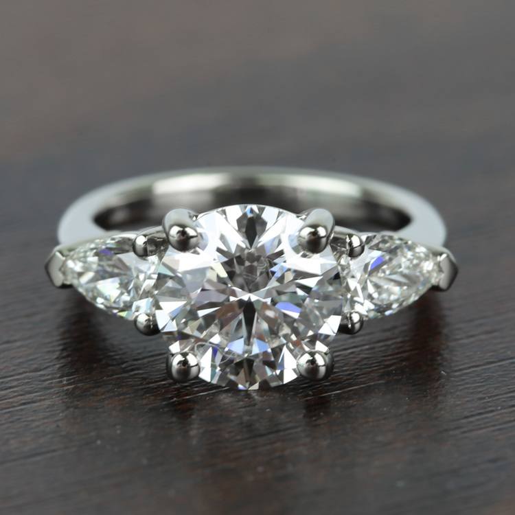 2.32 Carat Round & Pear Diamond Engagement Ring