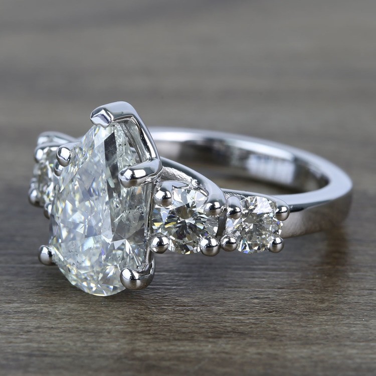 2.5 Carat Pear Trellis Diamond Engagement Ring