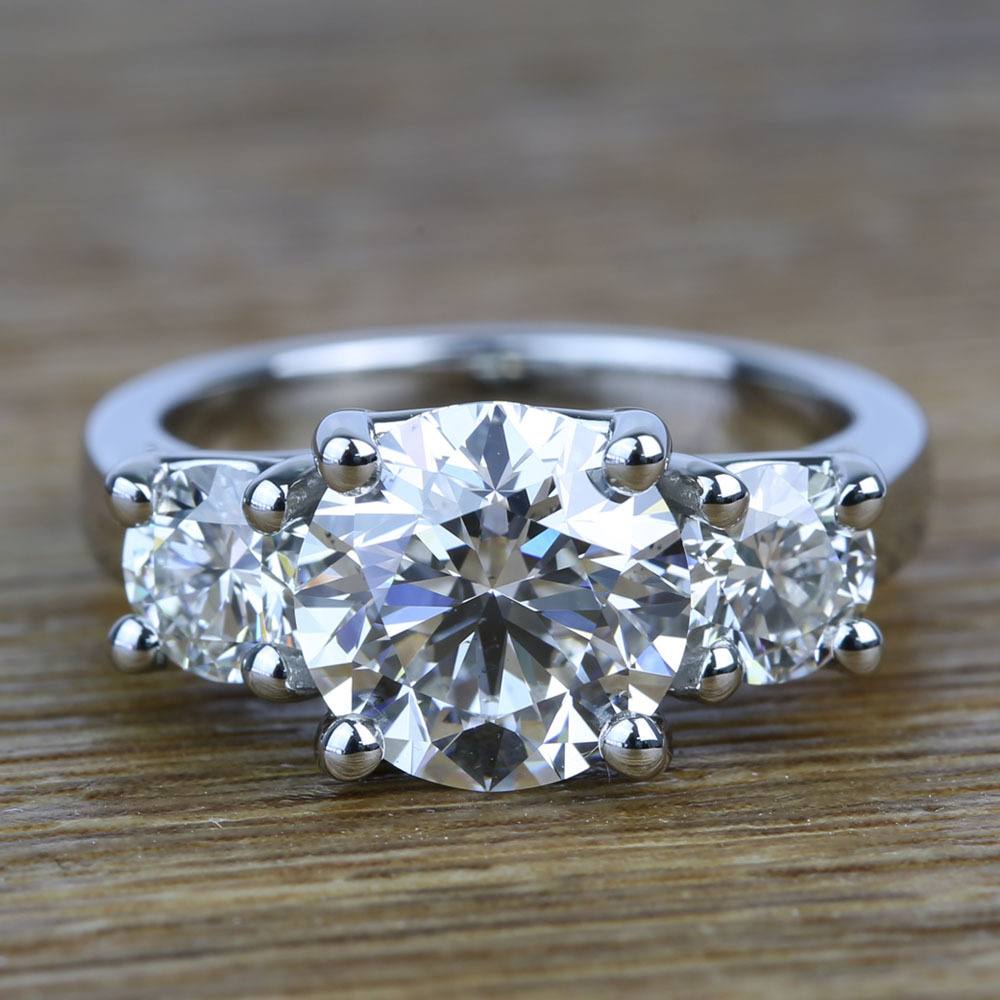 2.83 Carat Round Trellis Diamond Engagement Ring