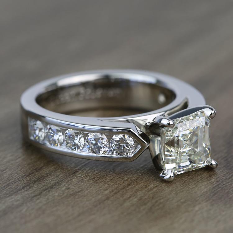 2 Carat Asscher Cut Diamond Channel Engagement Ring