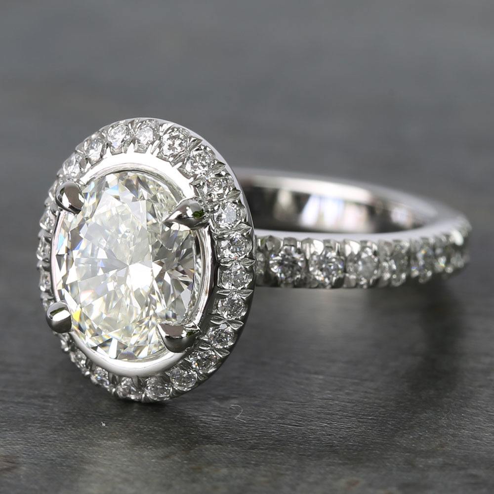 2 Carat Oval Diamond Ring - Custom Halo Setting