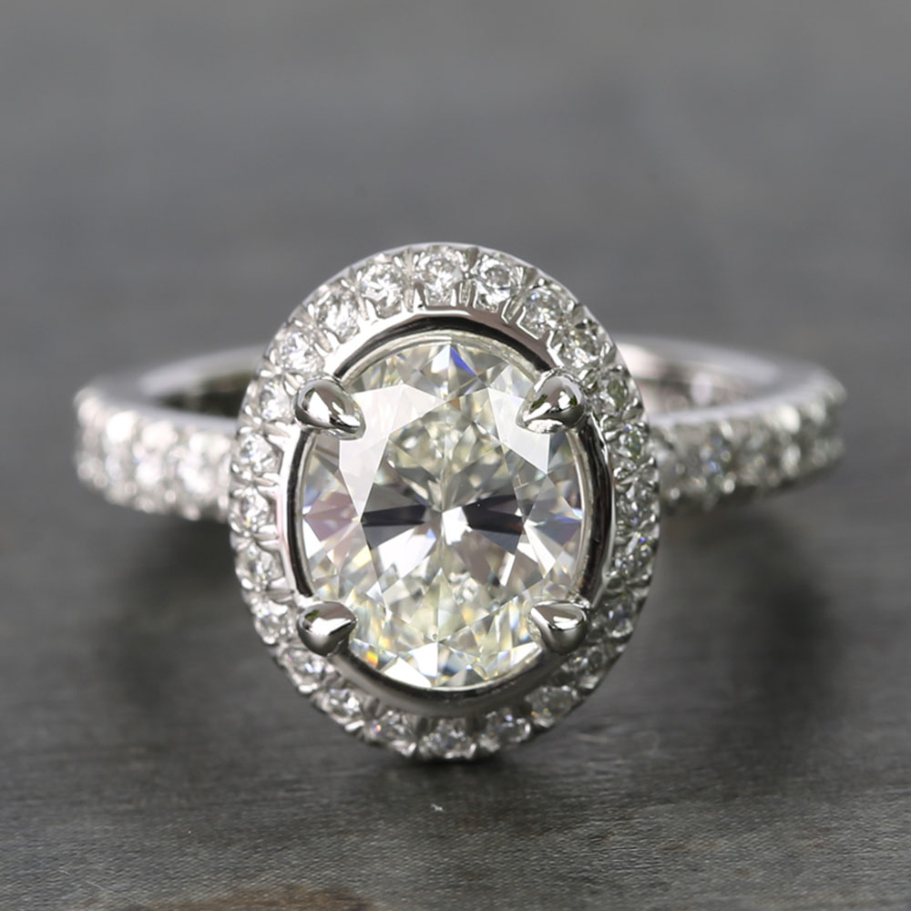 2 Carat Oval Diamond Ring - Custom Halo Setting
