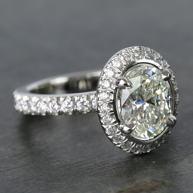2 Carat Custom Oval Halo Diamond Engagement Ring