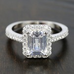 2 carat emerald cut diamond with halo