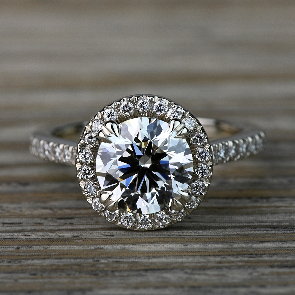 2 Carat Lab Created Round Diamond Halo Engagement Ring