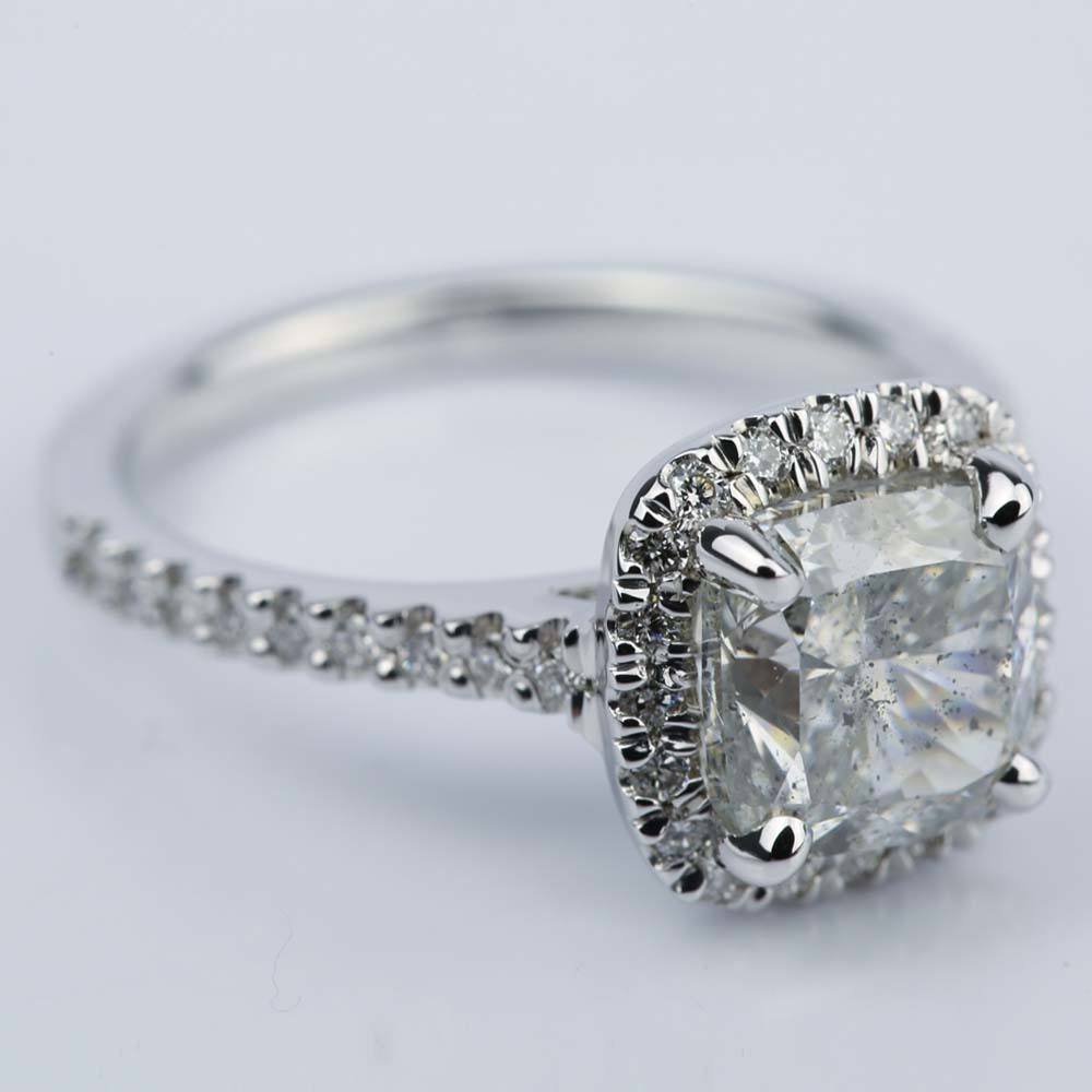 3 Carat Cushion Cut Halo Diamond Engagement Ring