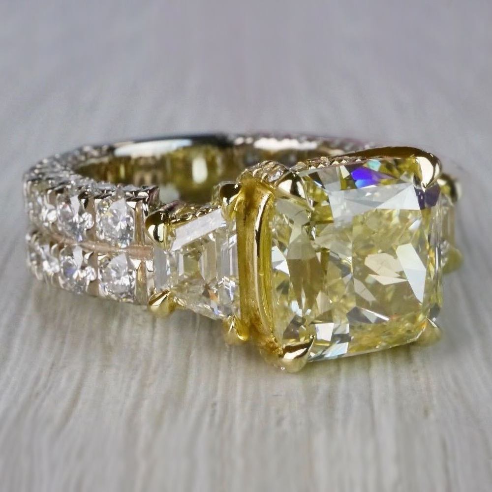 7 carat canary yellow diamond ring