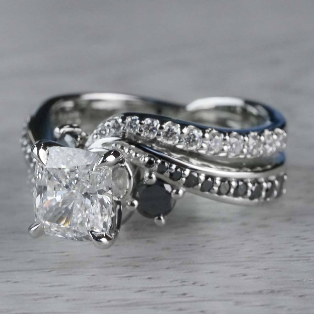 princess cut engagement rings with black diamond accents