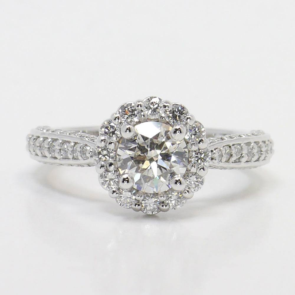 Flower Halo Engagement Ring (0.90 Carat) Custom Design