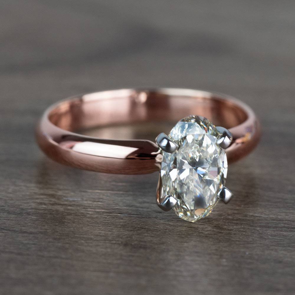 Beautiful Oval Diamond Rose Gold Solitaire Engagement Ring