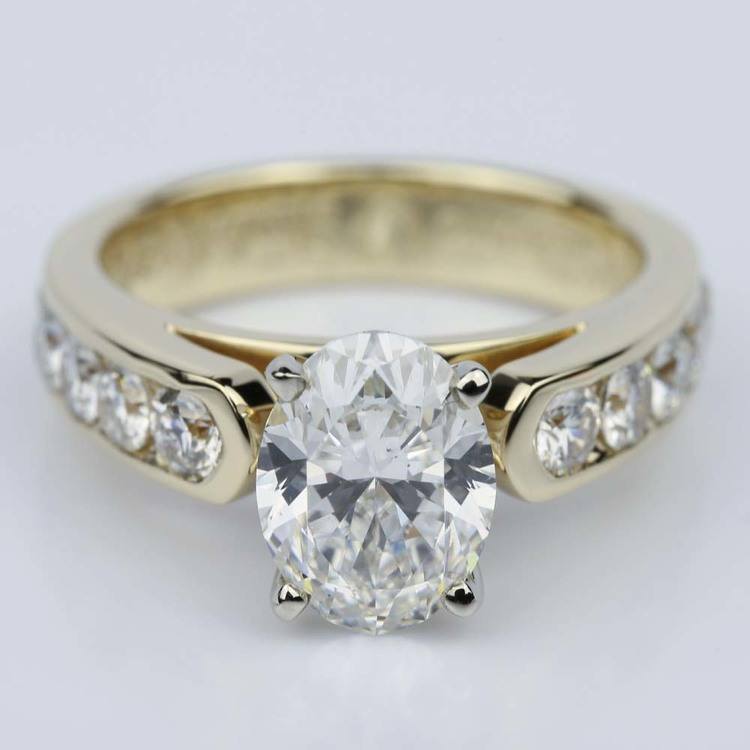 Channel Oval 2.13 Carat Diamond Engagement Ring