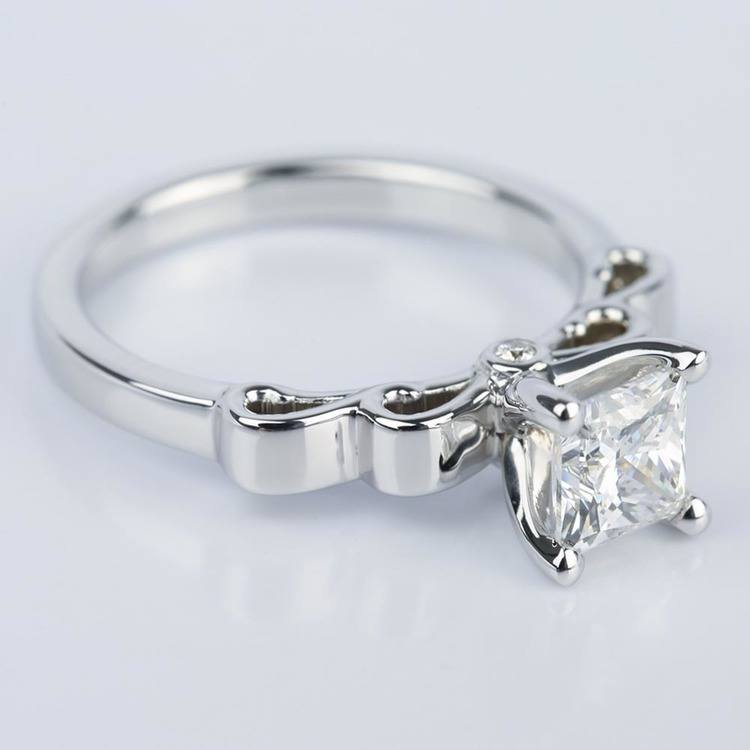 Cinderella Ribbon Engagement Ring with Princess Diamond