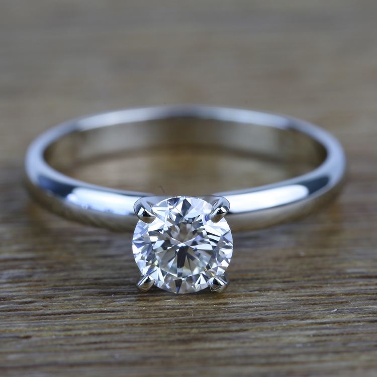 Classic Solitaire 0.96 Carat Round Loose Diamond Engagement Ring