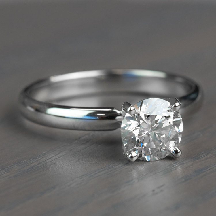 Classic Solitaire Band and 1.24 Carat Diamond Engagement Ring