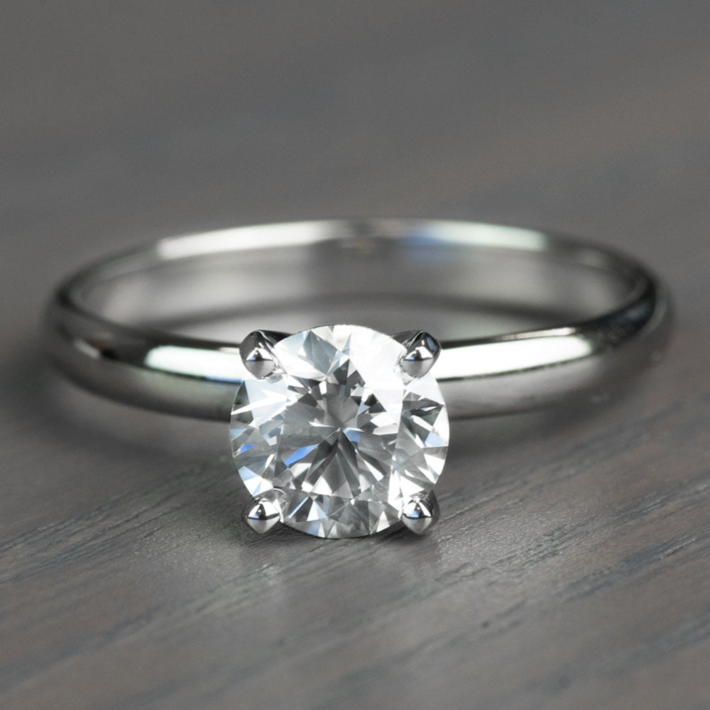 Classic Solitaire Band and 1.24 Carat Diamond Engagement Ring