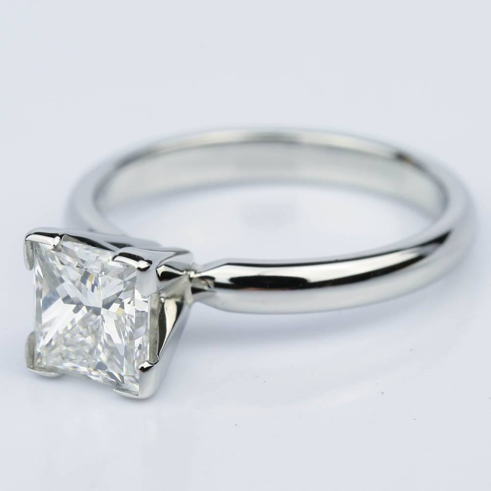 1.55 Carat Princess Cut Diamond Solitaire Engagement Ring