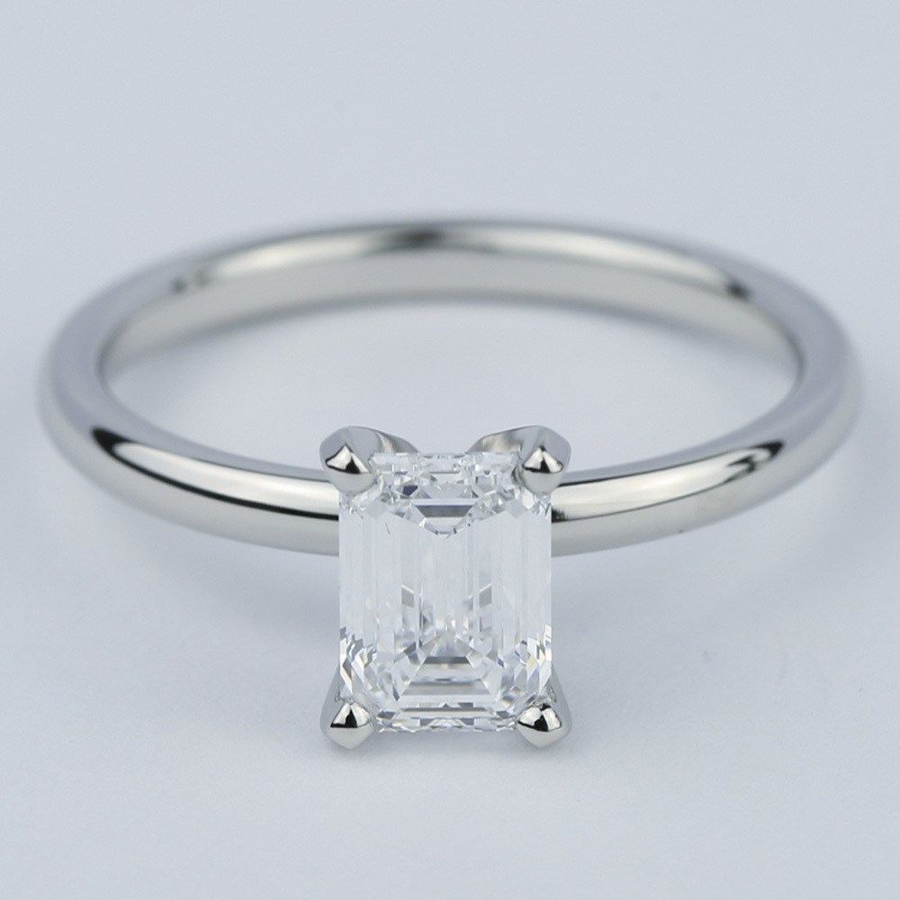 Flawless 1 Carat Emerald Cut Diamond Engagement Ring