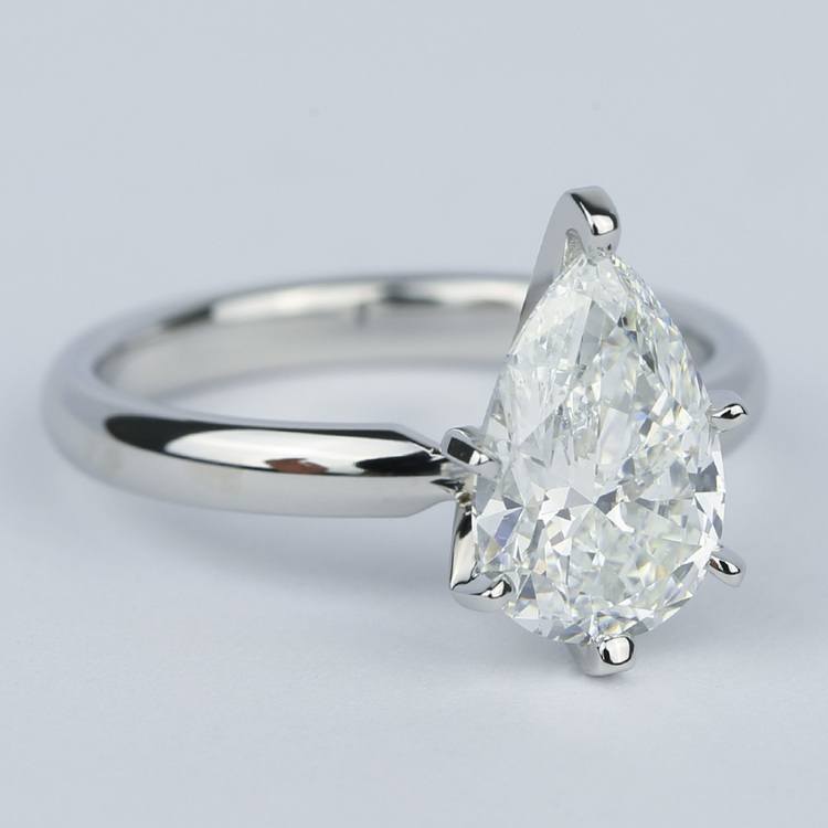 2 Carat Pear Diamond Engagement Ring in Platinum