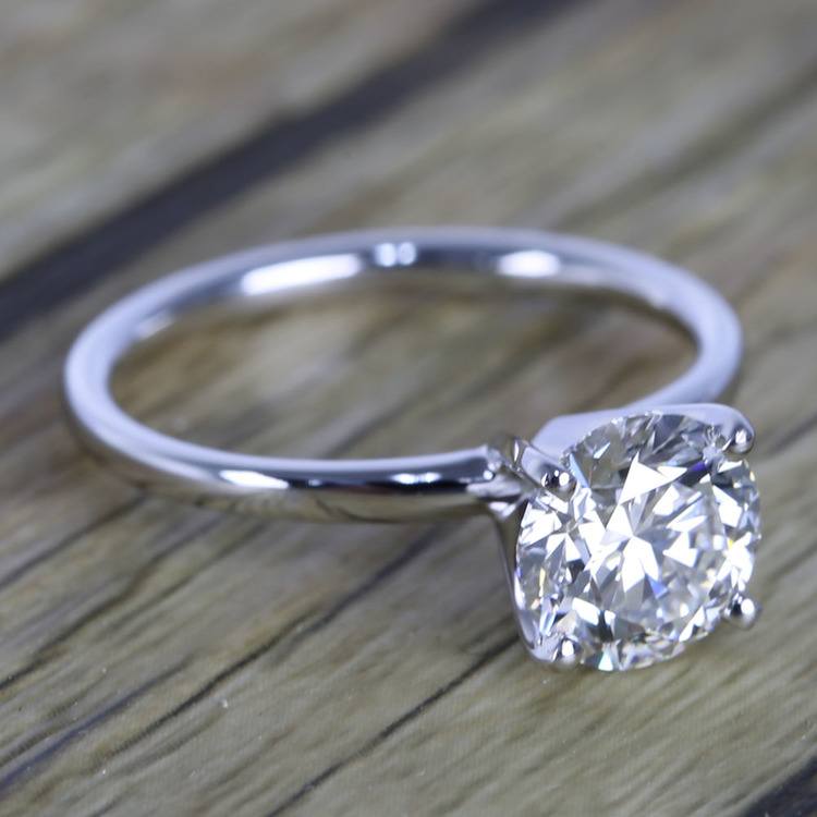 1.50 Carat Round Cut Diamond with White Gold Solitaire Setting