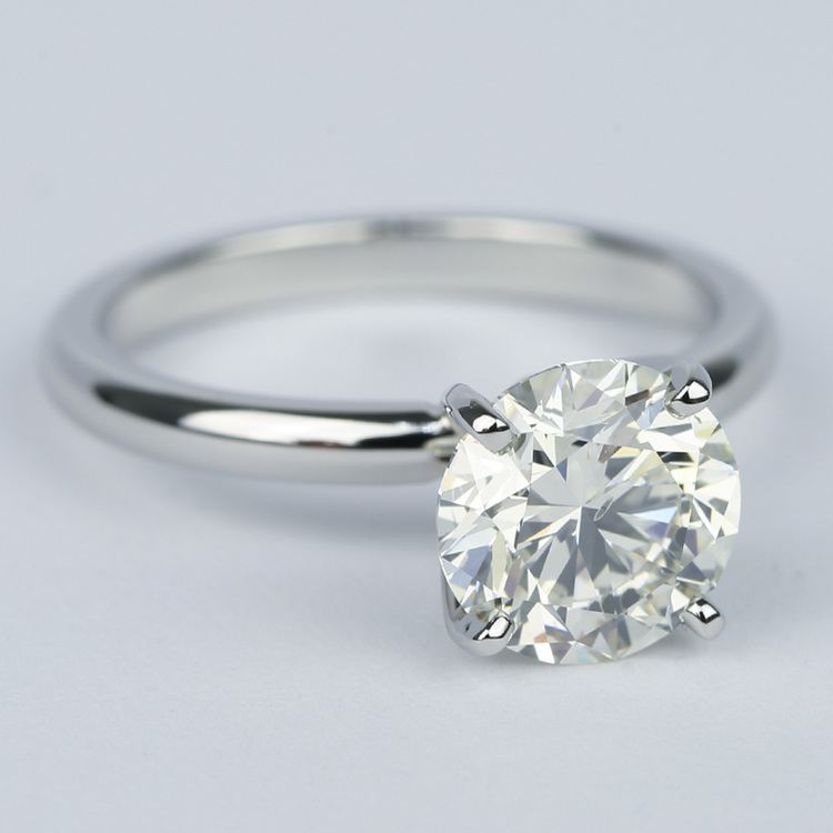 One Carat Round Solitaire Diamond Ring In Platinum