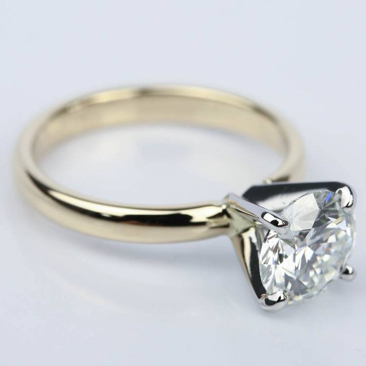 Comfort-Fit Solitaire Engagement Ring in Yellow Gold (1.55 ...