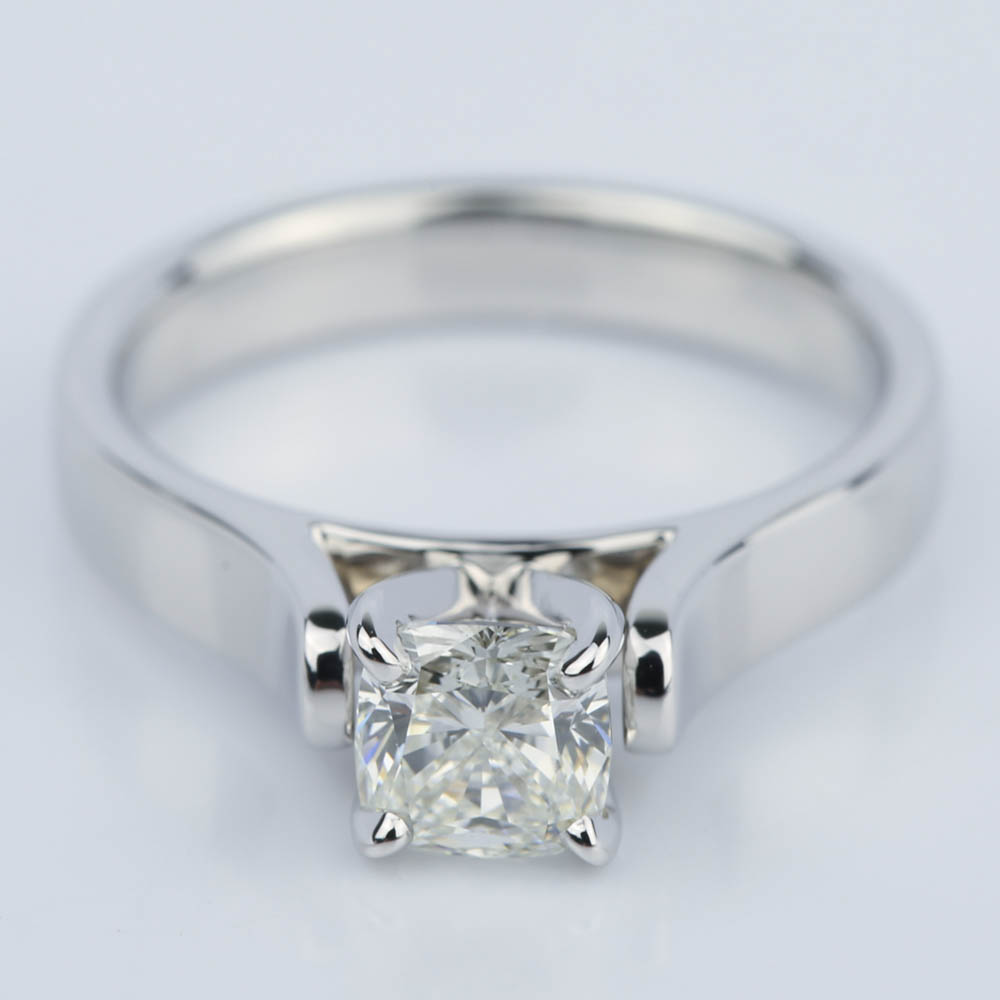 Contour Engagement Ring Setting With Cushion Diamond