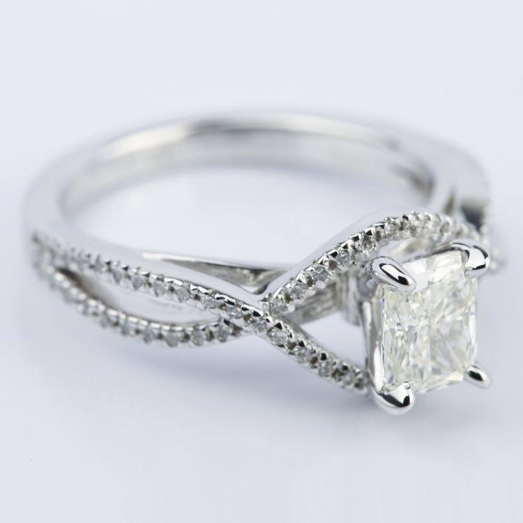 Cross Shank Radiant Diamond Engagement Ring (0.90 ct.)