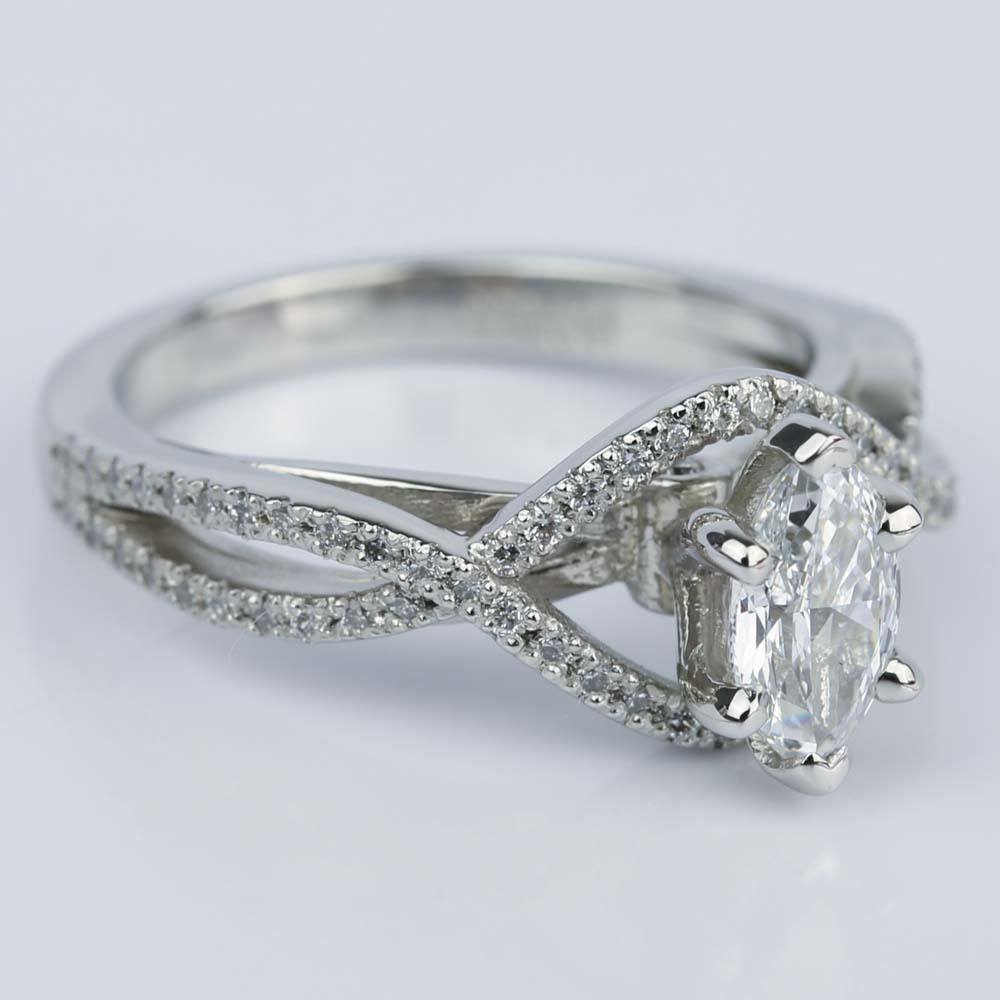 Split-Shank Marquise Cut Diamond Engagement Ring