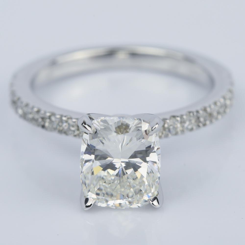 2 Carat Cushion Cut Diamond Ring With Claw Prongs