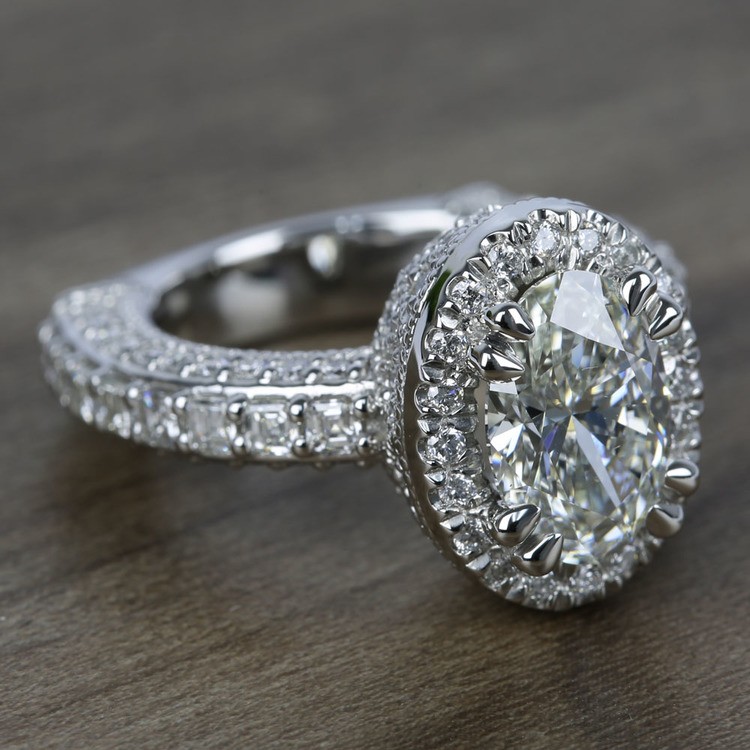 Custom Three-Sided Oval Diamond Engagement Ring (2.50 Carat)