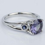 Custom Alexandrite and Sapphire Gemstone Engagement Ring