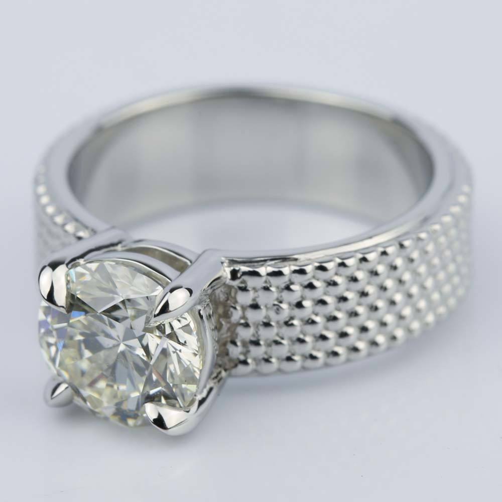 Unique Wide Band Engagement Ring 190 Ctdiamond 9548