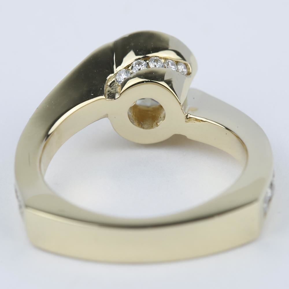 Custom Bezel Diamond Engagement Ring in Yellow Gold (0.90 ct.)