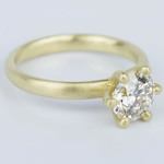 Matte Finish Gold Engagement Ring - Solitaire Design