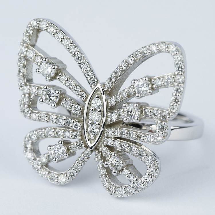 Custom Butterfly Shaped Diamond Fashion Ring