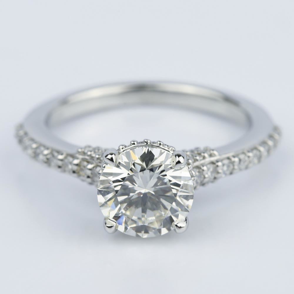 Custom Diamond Collar Engagement Ring in Platinum