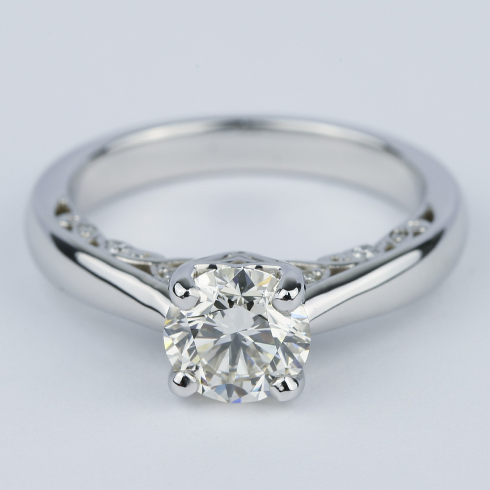 Vintage 1.5 Carat Diamond Ring With Side-Scroll Detail