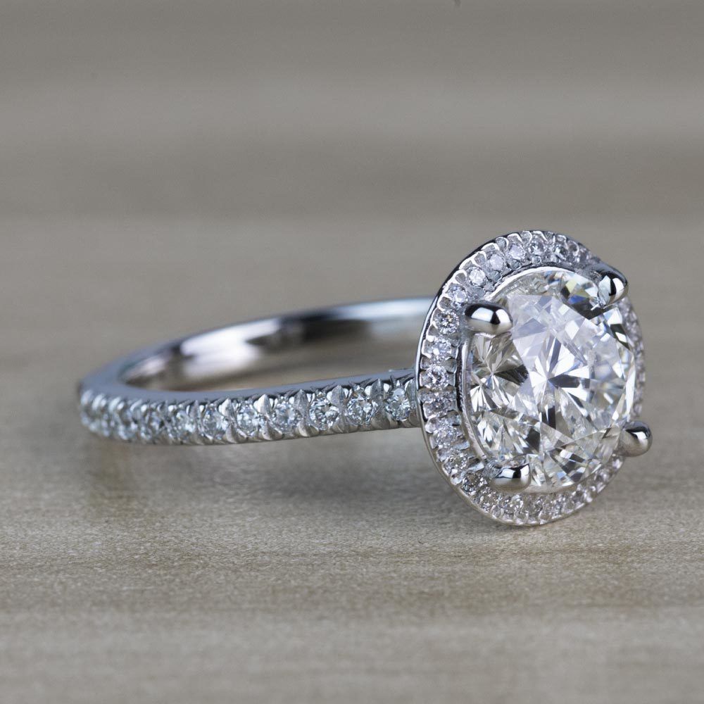 Custom Hidden Halo Micro-Pave Diamond Engagement Ring