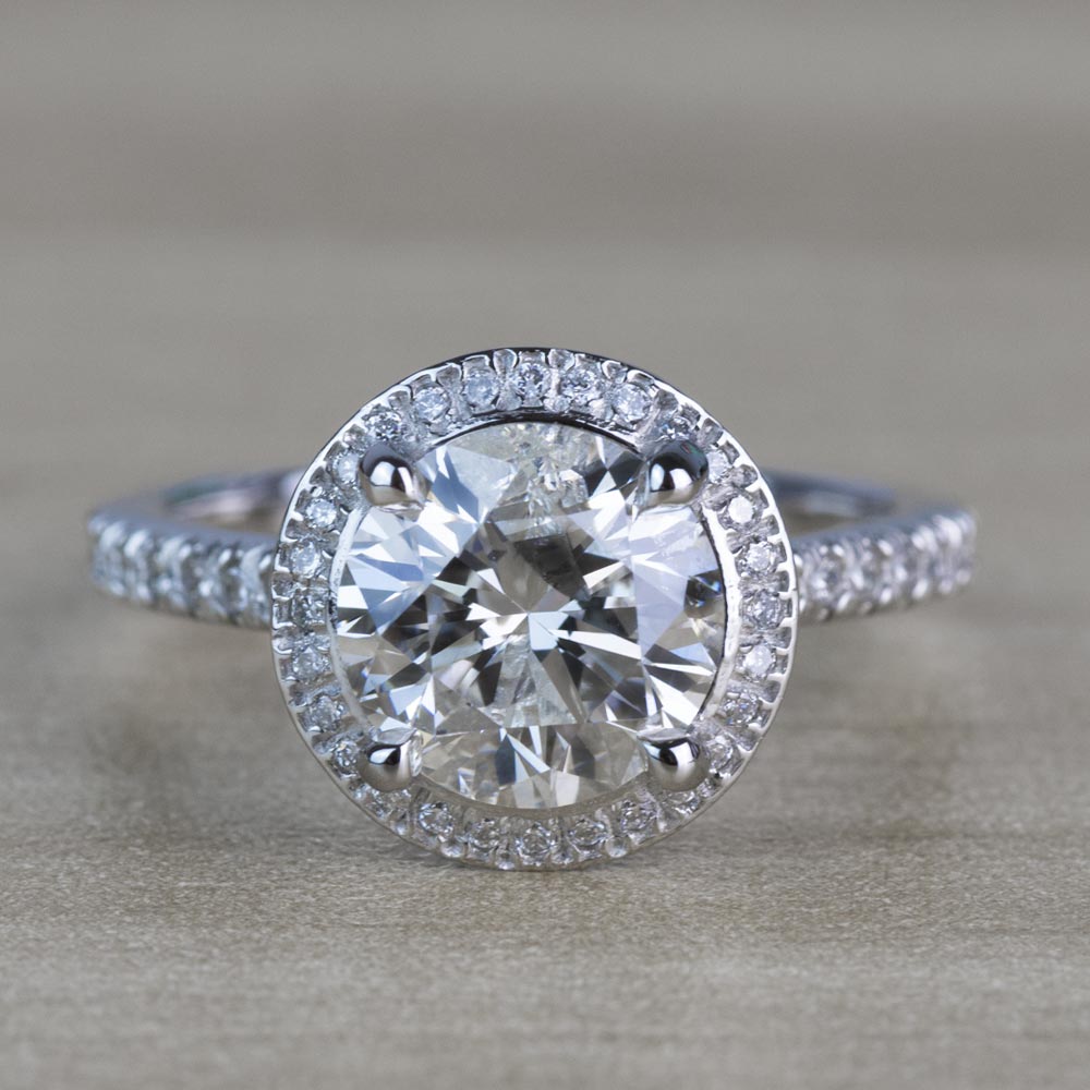 Custom Hidden Halo Micro-Pave Diamond Engagement Ring