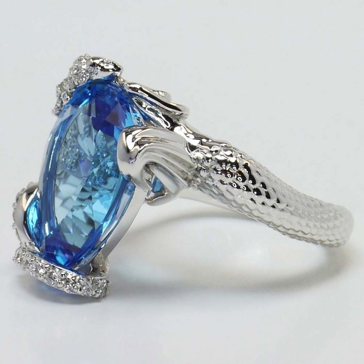 Custom Mermaid Setting with Topaz Center Stone