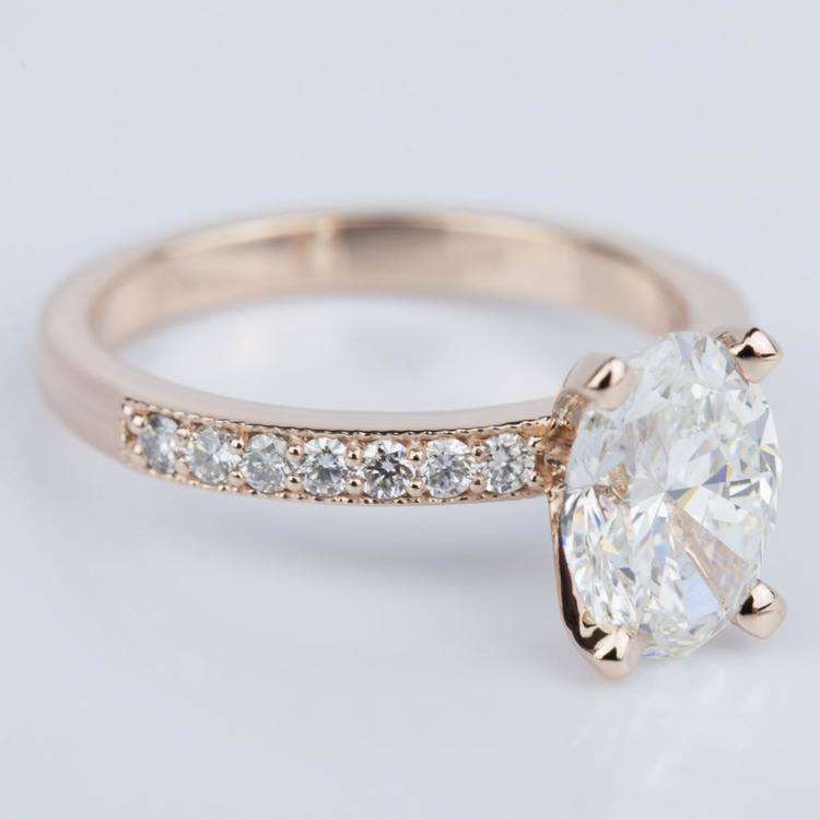 Rose Gold Oval Diamond Solitaire Engagement Ring