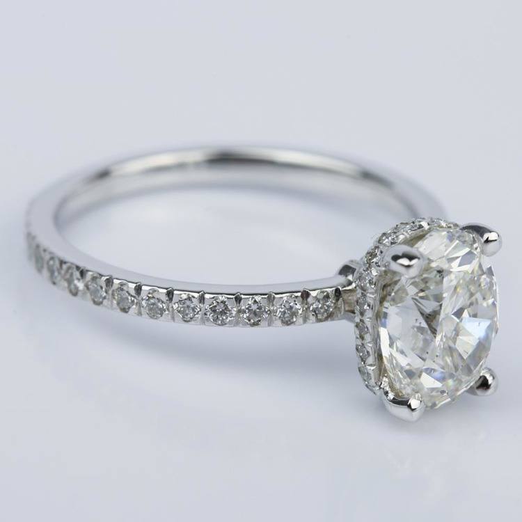 Custom Oval Engagement Ring in White Gold (2 ct.)