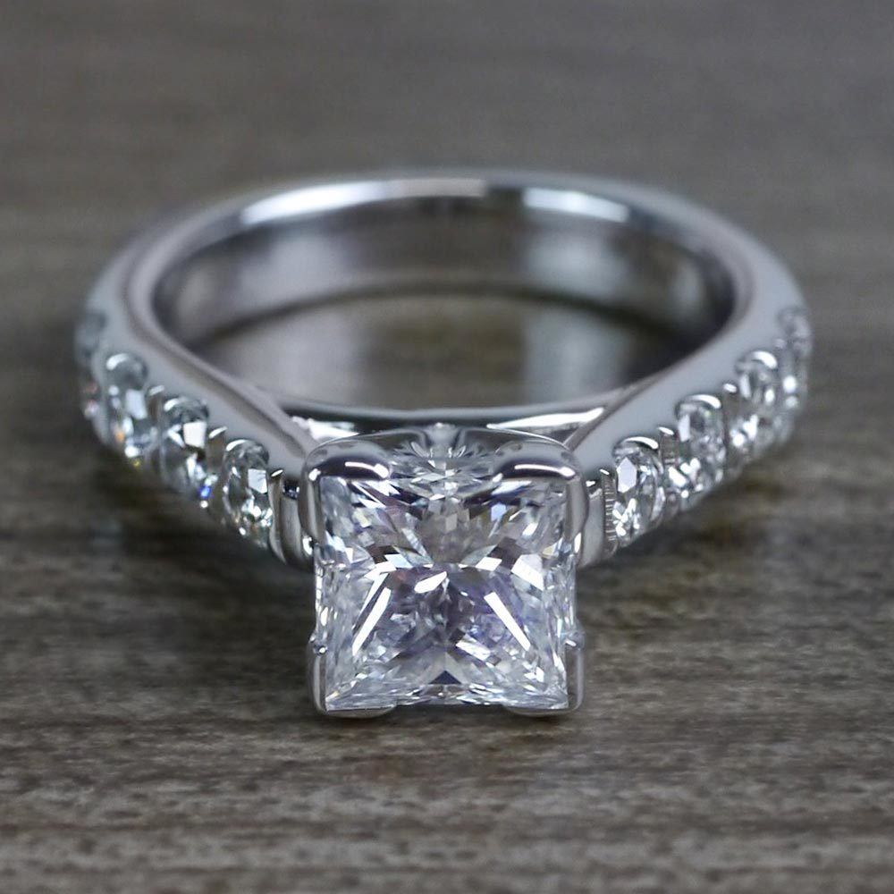 Princess Cut Ring Diamond Band In White Gold