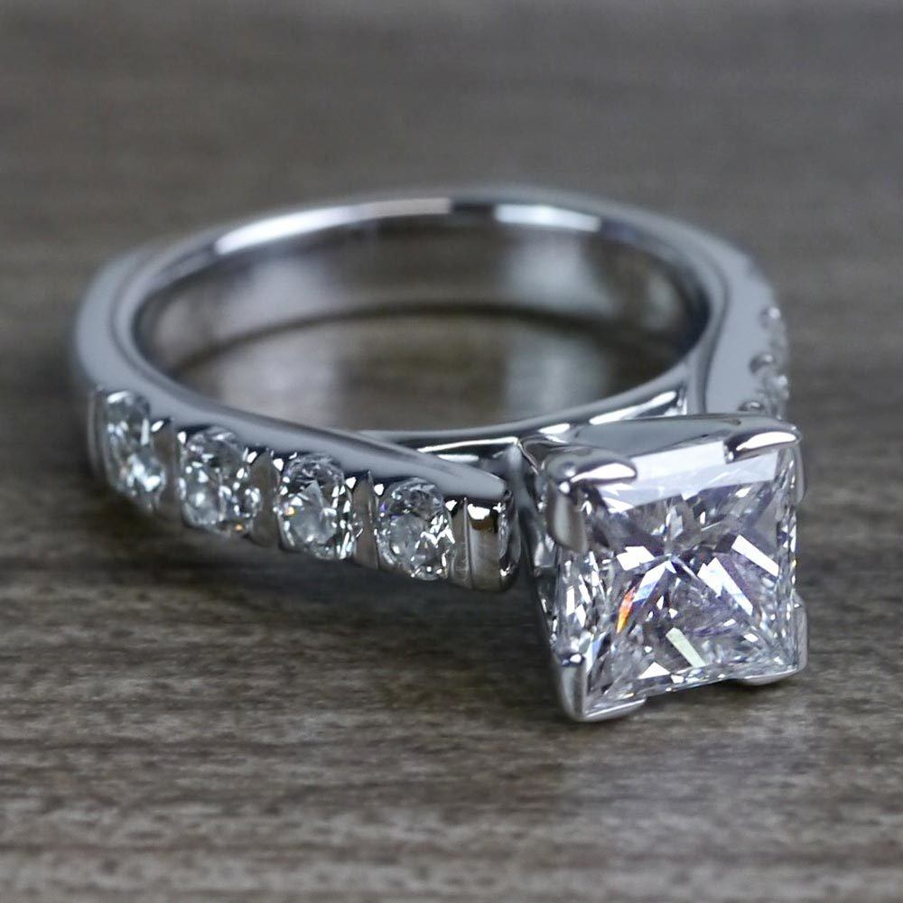 Princess Cut Ring Diamond Band In White Gold