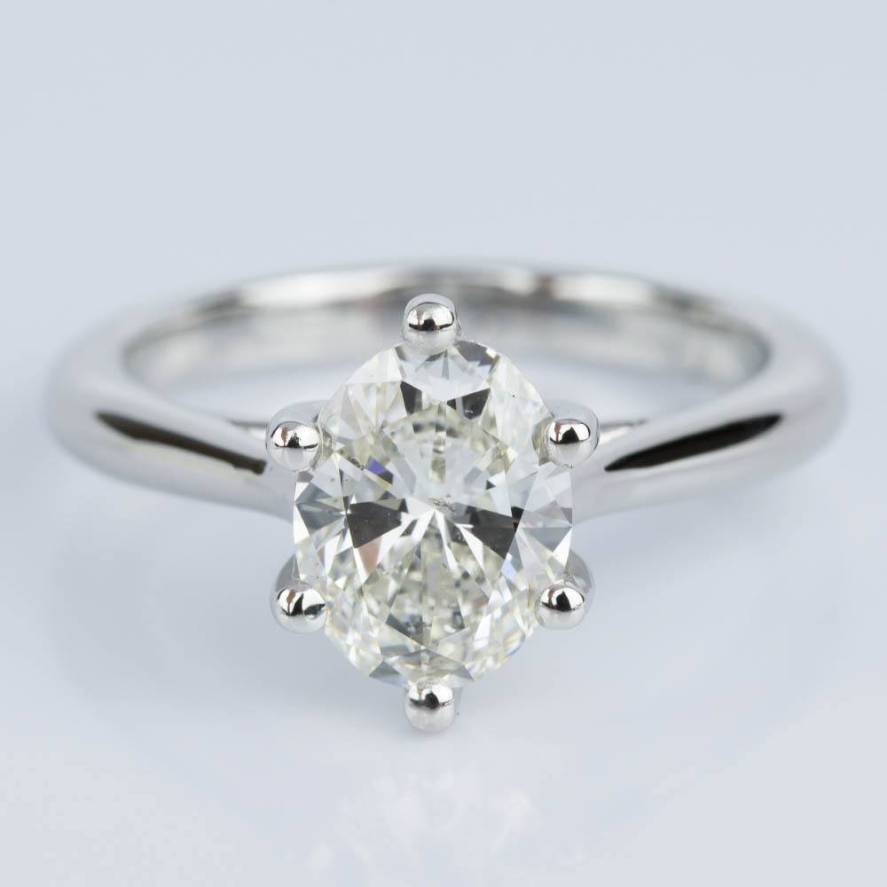 2 Carat Oval Diamond Solitaire Engagement Ring In Platinum