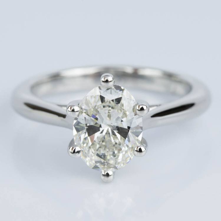 Custom Oval Diamond Solitaire Engagement Ring in Platinum (2.01 ct.)