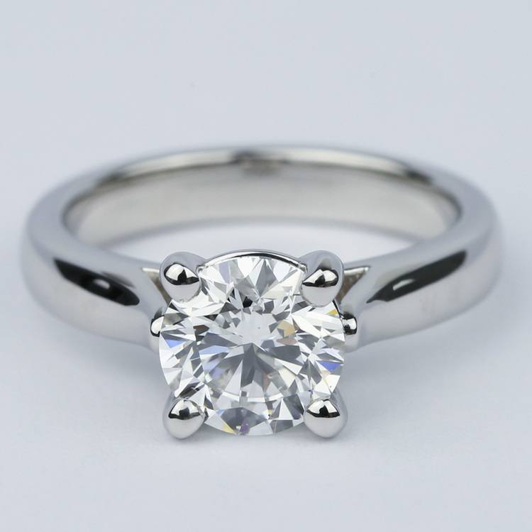 Custom Solitaire Diamond Engagement Ring in Platinum (1.43 ct.)
