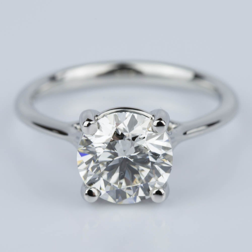 Custom Surprise Diamond Solitaire Engagement Ring in Platinum (2.20 ct.)